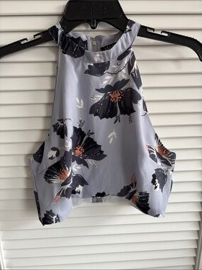 Revamped Lavender Floral High-Neck Cropped Camisole